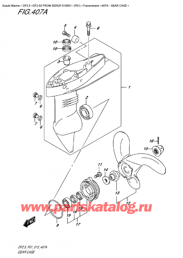  ,   , Suzuki DF2.5S FROM 00252F-510001~ (P01), Gear Case