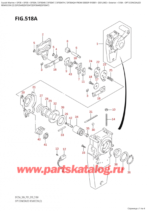  , , Suzuki Suzuki DF30A TS / TL FROM  03003F-910001~ (E01 019), : concealed / Opt:concealed