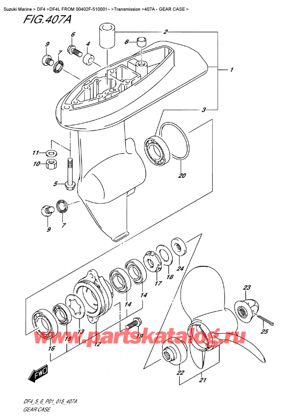   ,   , Suzuki DF4 S-L FROM 00402F-510001~ (P01)  2015 , Gear  Case