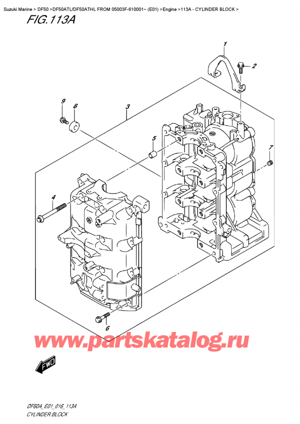  ,   , Suzuki DF50A TL/TX FROM 05003F-610001~    (E01)  ,   / Cylinder  Block