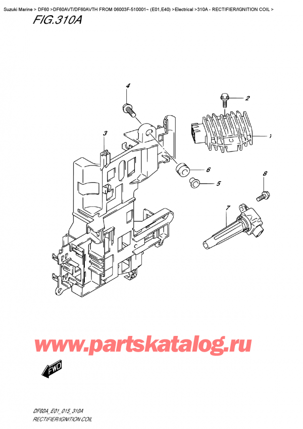  ,   , SUZUKI DF60A VTL / VTX FROM 06003F-510001~   (E01),  /   / Rectifier/ignition  Coil