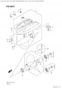 407C - Gear Case (Df60A:e01) (407C -    (Df60A: e01))