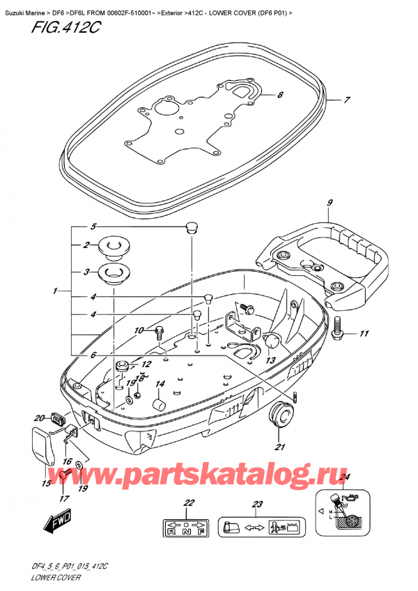 ,   , Suzuki DF6 S-L FROM 00602F-510001~ (P01), Lower  Cover  (Df6 P01) -    (Df6 P01)