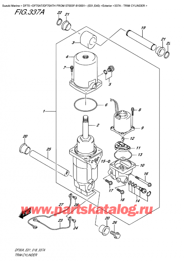 ,    , Suzuki DF70A TL FROM 07003F-810001~ (E01) , Trim  Cylinder /  