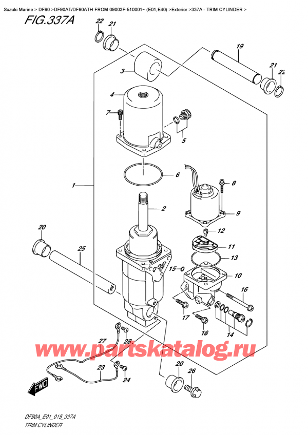  ,   , Suzuki DF90A TL / TX FROM 09003F-510001~ (E01)  2015 , Trim  Cylinder