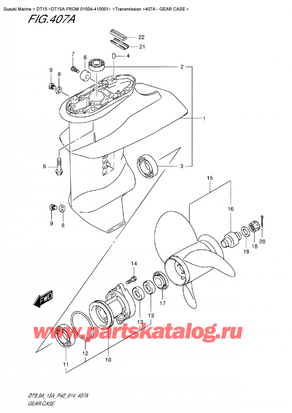   ,   , Suzuki DT15A FROM 01504-410001~, Gear  Case