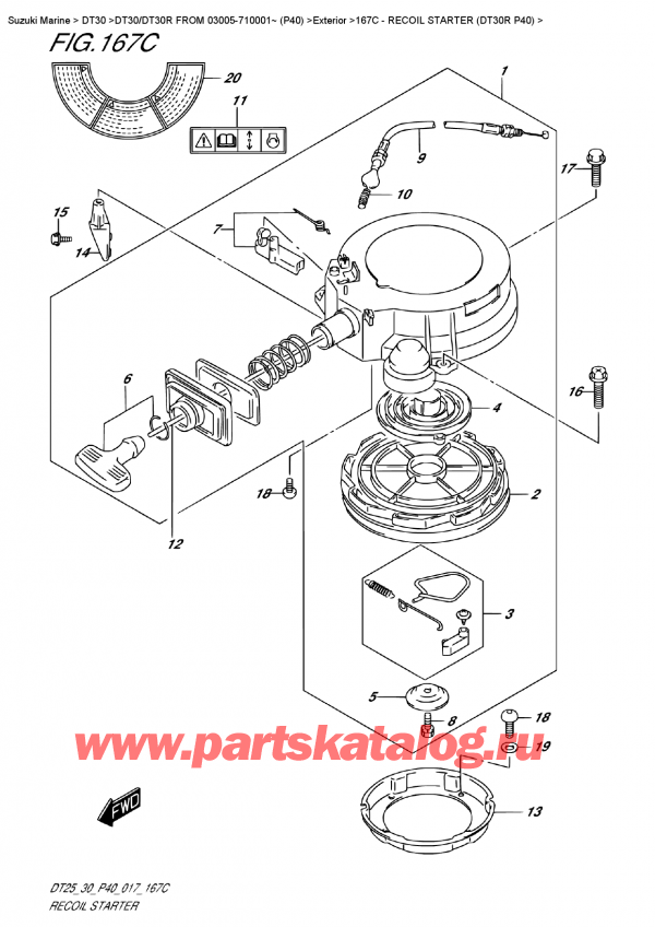 ,    , Suzuki DT30 S/L FROM 03005-710001~ (P40), Recoil Starter (Dt30R  P40) -   (Dt30R P40)