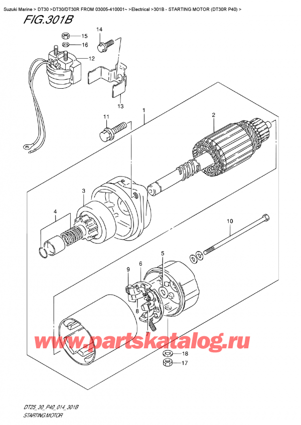  ,   , Suzuki DT30R S / L FROM 03005-410001~  2014 , Starting  Motor  (Dt30R  P40)