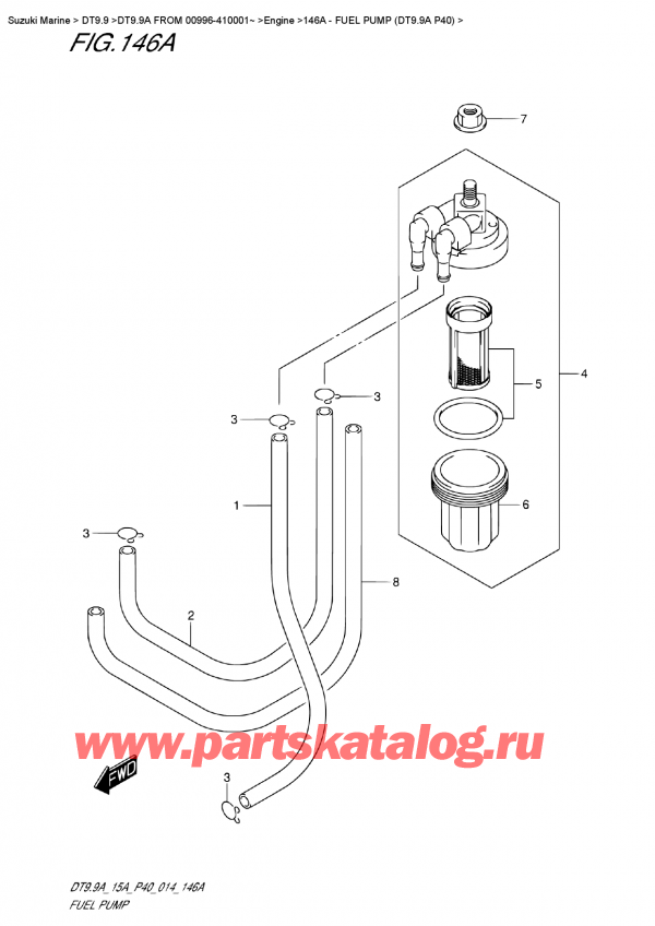 ,   , SUZUKI DT9.9A  FROM 00996-410001~   2014 , Fuel  Pump  (Dt9.9A P40)