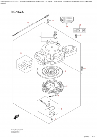 167A - Recoil Starter (Df9.9B,Df9.9Br,Df15A,Df15Ar,Df20A, (167A - Барабанный стартер (Df9.9B, Df9.9Br, Df15A, Df15Ar, Df20A,)