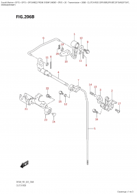 206B - Clutch Rod (Df9.9Br,Df9.9Bt,Df15Ar,Df15At, (206B - Тяга сцепления (Df9.9Br, Df9.9Bt, Df15Ar, Df15At,)