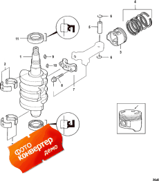 Crankshaft, Pistons And Connecting Rods, 0r310615 And Up (,   , 0r310615  )