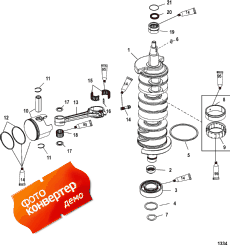 Crankshaft, Pistons And Connecting Rods, 200/225/200 Pro Xs (,   , 200 / 225 / 200 Pro Xs)