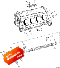 Cyl. Block And Camshaft (5.7lx Alpha/bravo) (350 Mag/alpha) (Cyl. Block    (5.7lx Alpha / bravo) (350 Mag / alpha))