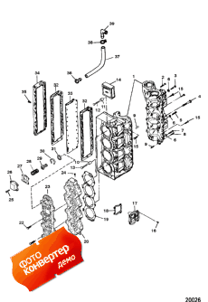 Cylinder Block Assembly (serial # 0e173428 Thru 0e287999) (  Assembly (serial # 0e173428 Thru 0e287999))