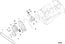 Cylinder Block, Front Cover And Circulating Pump ( ,    Circulating )