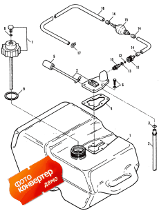 Fuel Tank And Line - (plastic - 6.0 Gallon) (91b Thru 92c) (   Line - ( - 6.0 ) (91b Thru 92c))