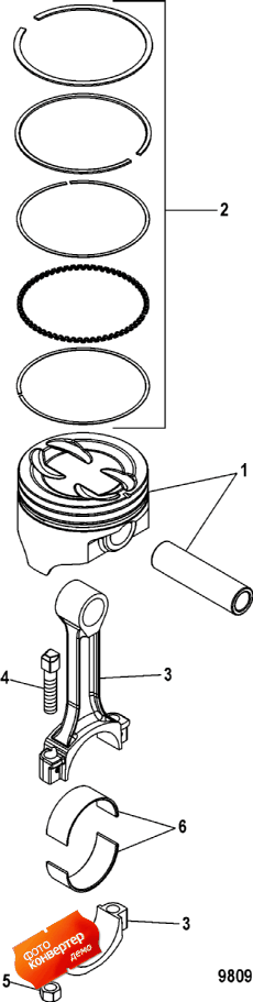 Pistons And Connecting Rods, 357 Alpha/bravo (  , 357 Alpha / bravo)