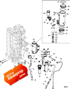 Starboard Cylinder Block/oil Cooler (1b830816 And Above) (Starboard   / oil Cooler (1b830816  ))