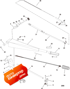 Steering Handle Kit (75/90/115 Fourstroke) (�������, ������������ �������� (75 / 90 / 115 Fourstroke))