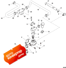 Thermostat And Hoses (s/n: 0l340999 And Below) (  s (s / n: 0l340999  ))