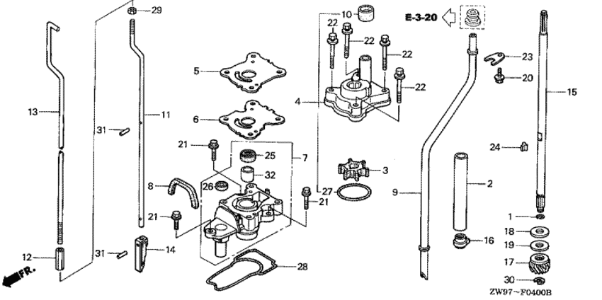     HONDA BFP10B2 - Water Pump / Vertical Shaft (l,s Size)