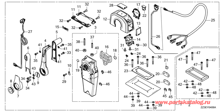     HONDA BF60AK1 - Fop-4-6    (,  ) (Nhk Mec) / Fop-4-6 Remote Control (Single Top Mount Type) (Nhk Mec)