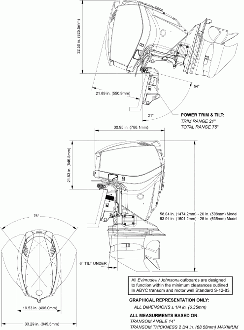   Evinrude E115DBXSCR  - ofile Drawing