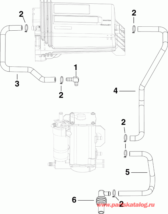    EVINRUDE E150DBXSCF  - oling Hoses / oling s