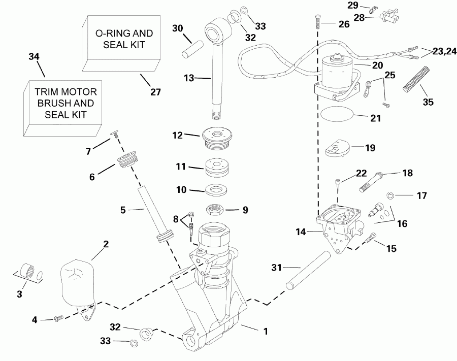     E150DBXSCF  - wer Trim / tilt Hydraulic Assembly - wer Trim/tilt Hydraulic Assembly