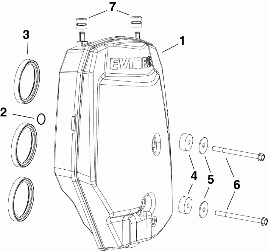    Evinrude E150DCXSCF  - r Silencer / r 