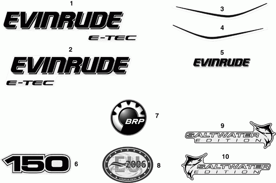   Evinrude E150DSLSCR  - cals / cals