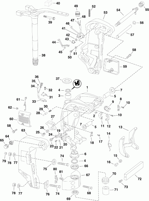   Evinrude E175DCXSCF  - ivel Bracket / ivel 