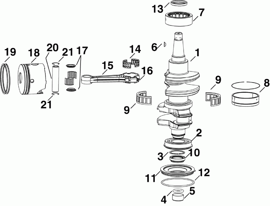   EVINRUDE E65WDRYSCS  - ank &  / ankshaft & Pistons