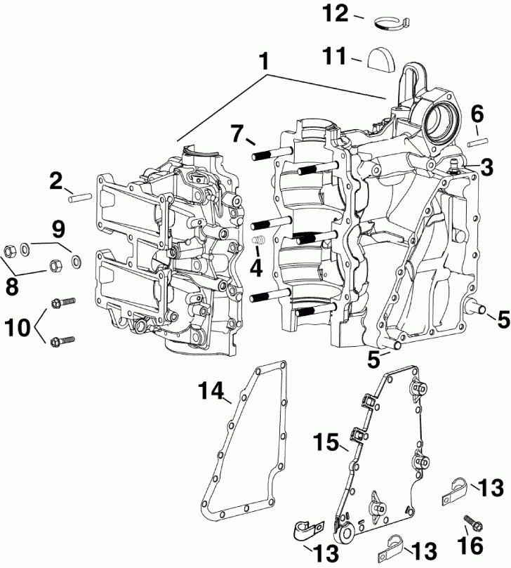  Evinrude E40DHSLAGC - ITALY ONLY  - cylinder & Crankcase /  &  