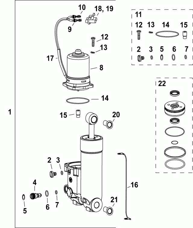     E40DPGLAGC  - trim & Tilt Hydraulic Assembly / trim & Tilt Hydraulic Assembly