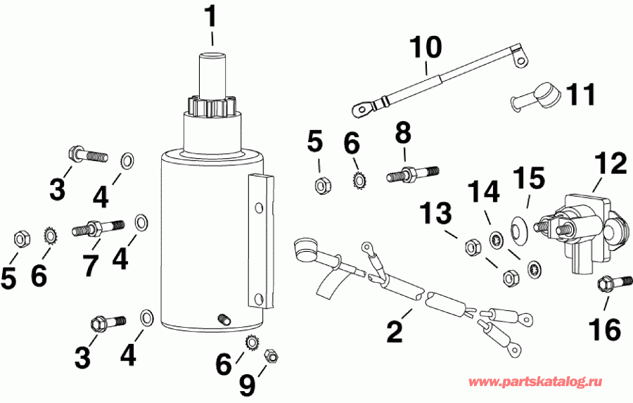    EVINRUDE E40DPJLAGB  -  & Solenoid - electric Starter & Solenoid