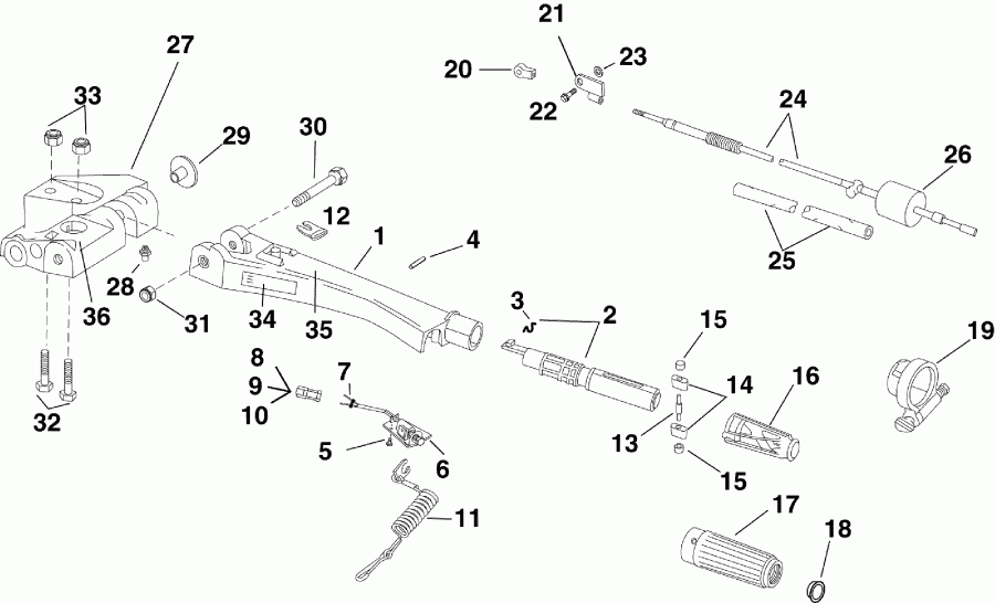    Evinrude E40DRGLAGA  -  ( ) (dr) / tiller Arm (dr)