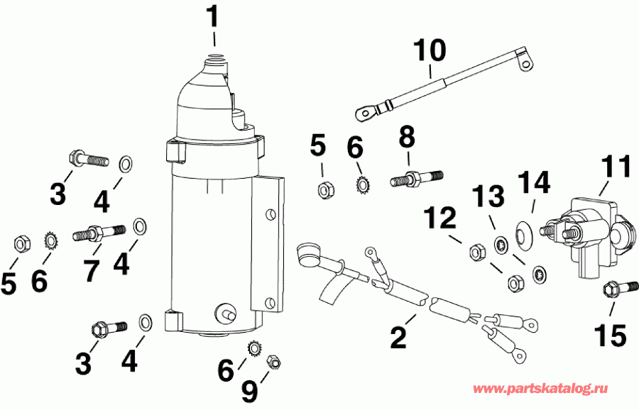   Evinrude E60DGTLAGA  -  & Solenoid - electric Starter & Solenoid