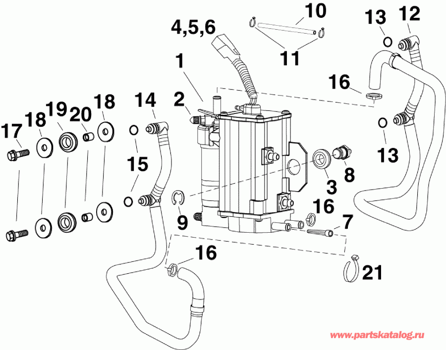 ��������� �������� ����� Evinrude E60DGTLAGC  - fuel Pump & Vapor Separator - ��������� ����� & ��������������