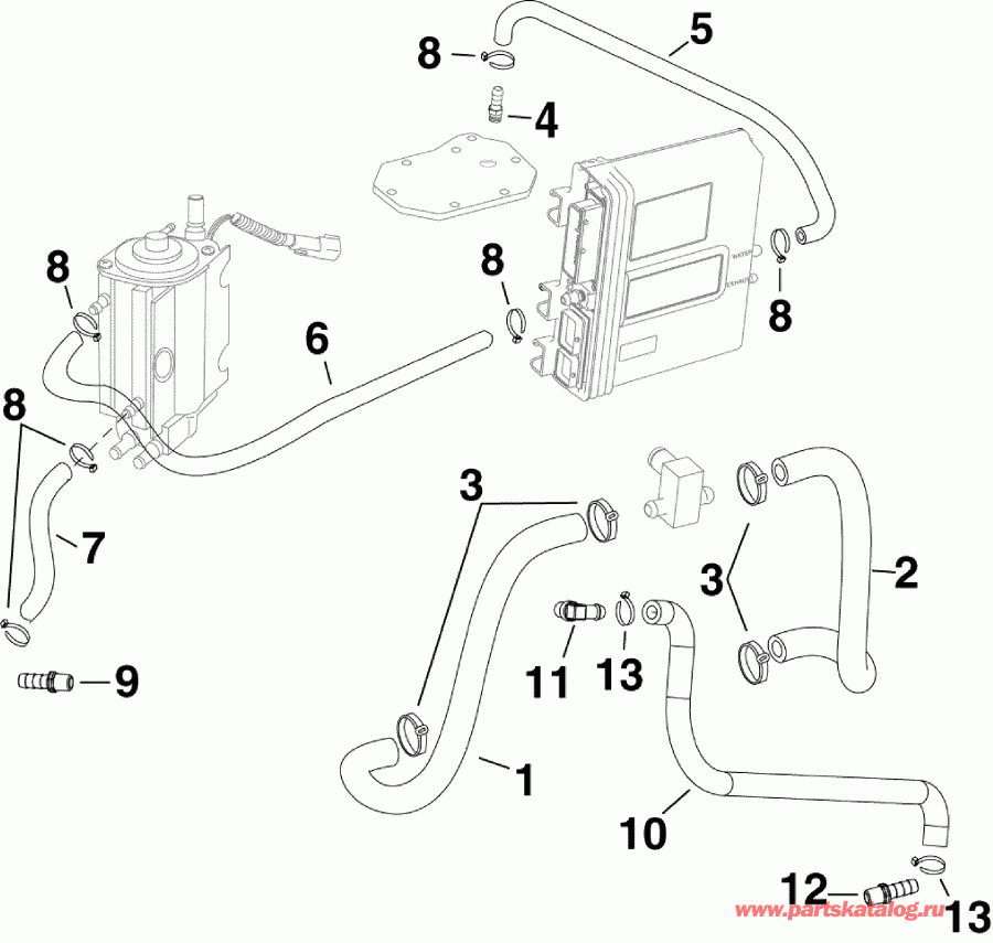    EVINRUDE DE225CXAAB  -   - cooling Hoses