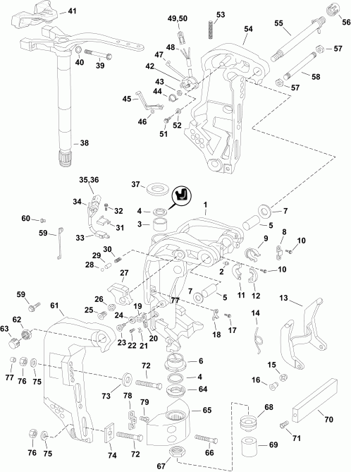  Evinrude DE225PXAAD  - swivel Bracket