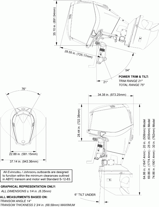  Evinrude DE300CXAAA  -   - profile Drawing