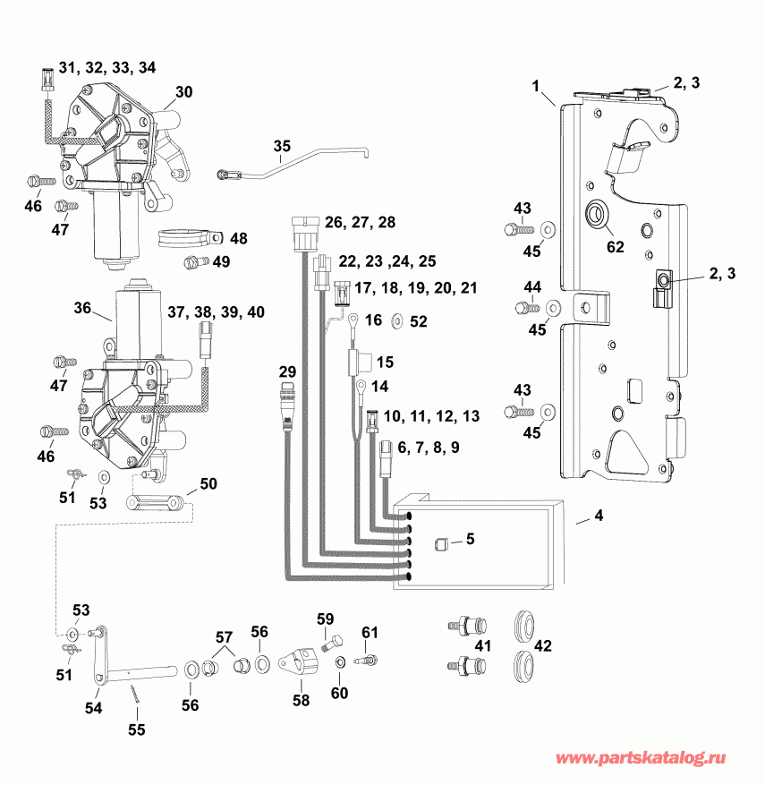 ��������� ��������� Evinrude DE300CZAAD  - electronic ������������� � �������� - electronic Shift And Throttle