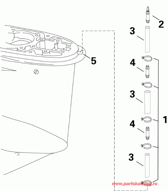   EVINRUDE DE300PXAAA  - speedometer Hose Assembly