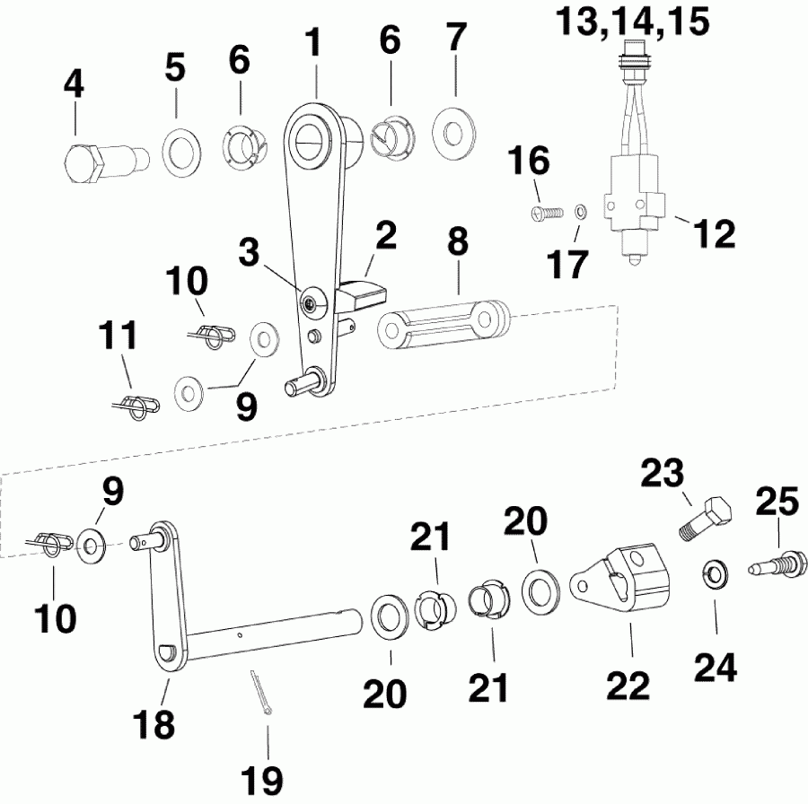   Evinrude E225DCXAAD  -   - shift Linkage