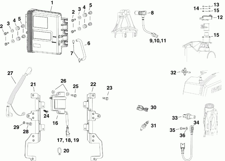 ��������� �������� ����� EVINRUDE E225DHXAAD  - emm, �������, ������� ���������s & ����� ���������s
