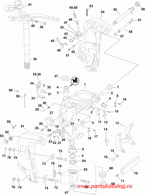����� EVINRUDE E300DSLAAD  - ���������� ��������� / swivel Bracket