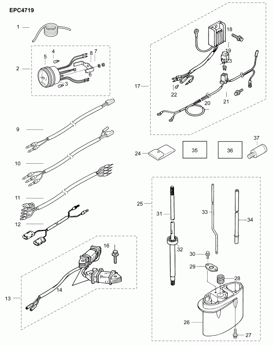 �������� ��������� ����� EVINRUDE B10RGL4ABB  - accessories