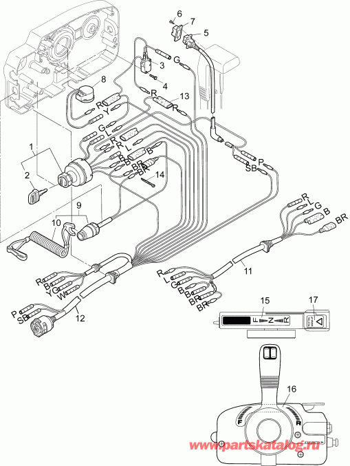  EVINRUDE B10RGL4ABB  - side Mount Control (electrical)